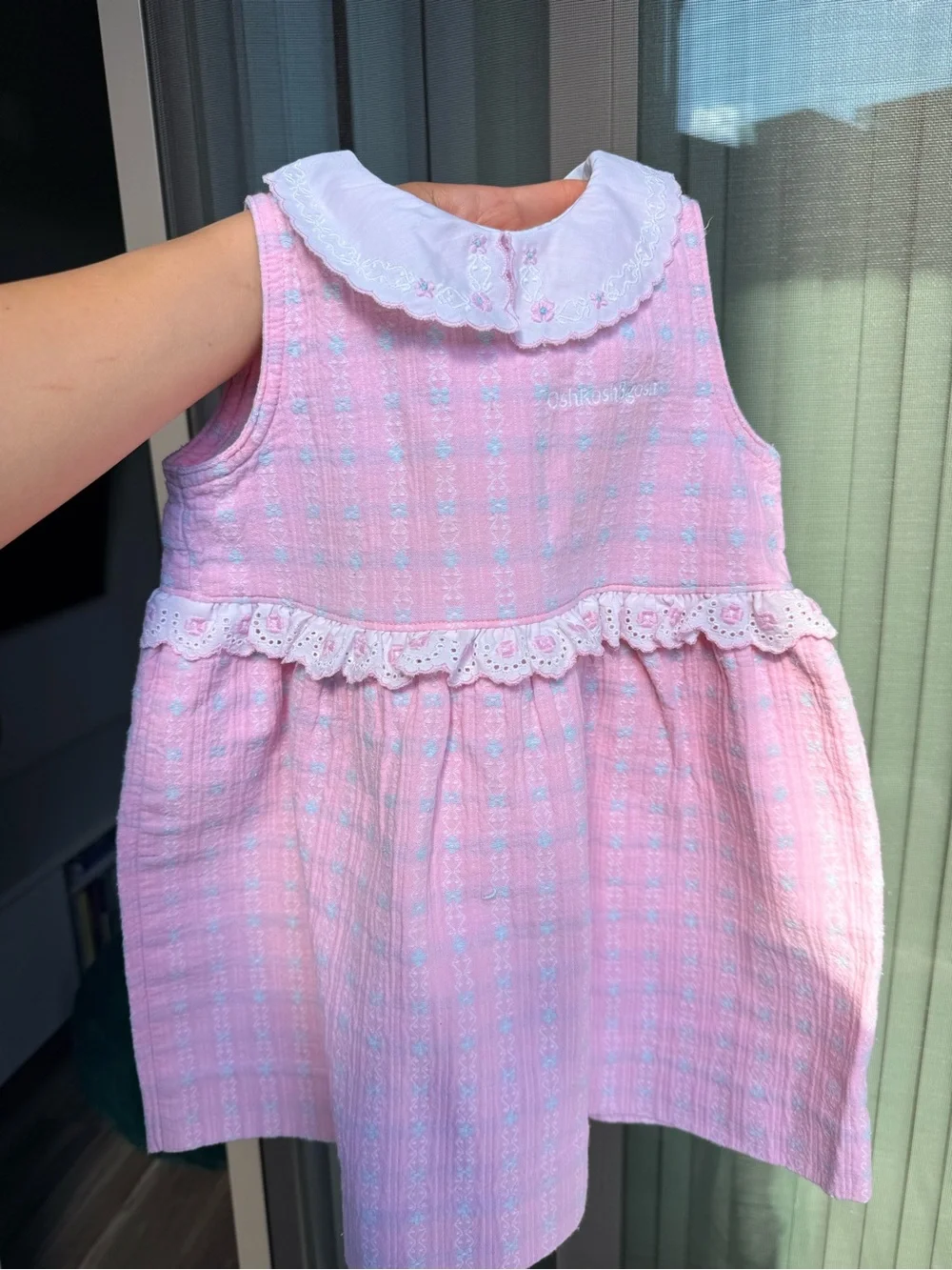 Vintage OshKosh B’gosh Pink Peter Pan Collar Dress Girls 4T Made In USA Rare